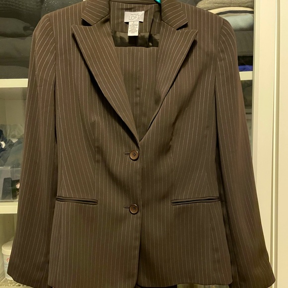 LOFT Anne Taylor suit set blazer size 4 pants 6 - Picture 5 of 5